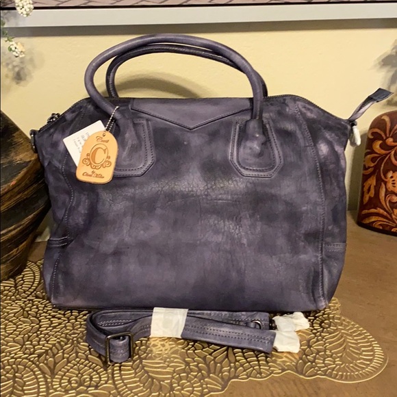 Genuine leather Cognac shoulder / Crossbody bag - Picture 6 of 6